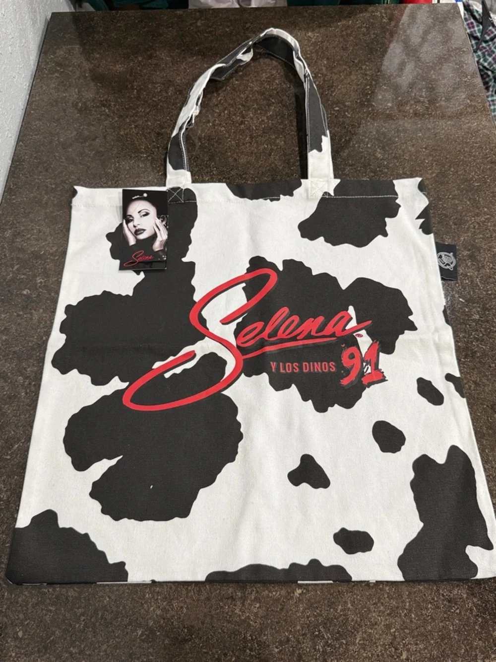 RARE‎ Selena y Los Dinos Western Cow Print Tote Bag NEW